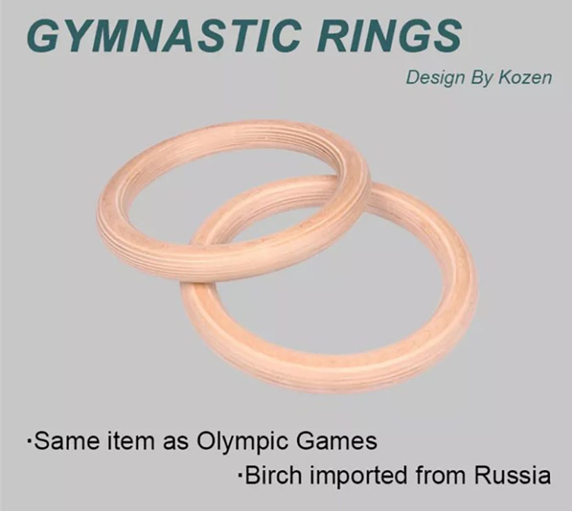 حلقه های ژیمناستیک چوبی حلقه های بدنسازی ورزشی9
